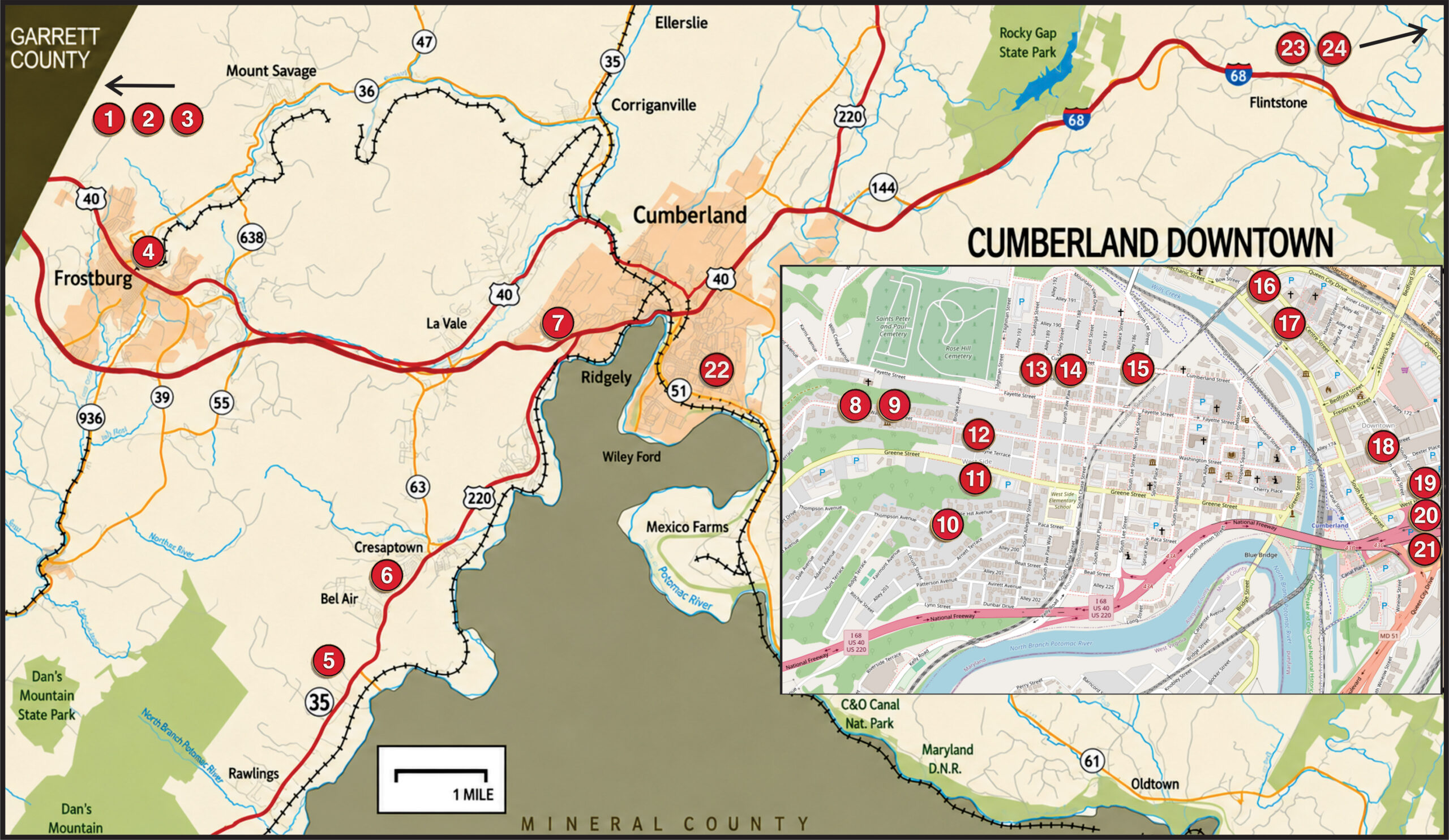 Map of the 2025 Artist Studio Tour